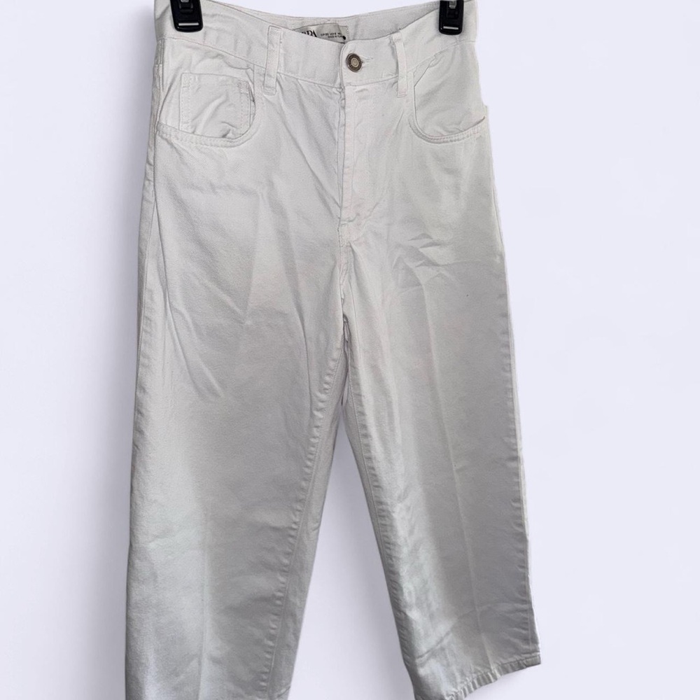 Zara Women's Straight Leg Jeans - Cream